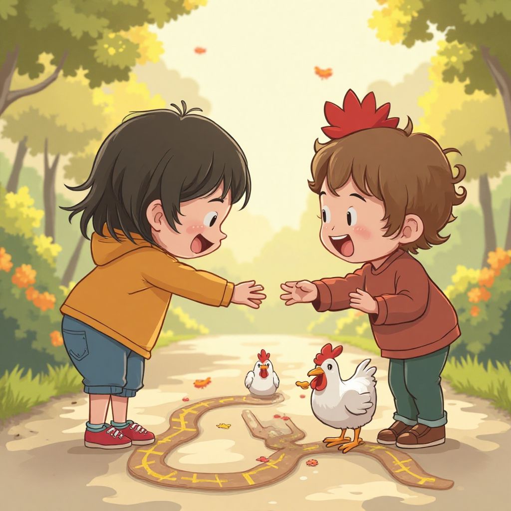 Dzieci grające w Chicken Road