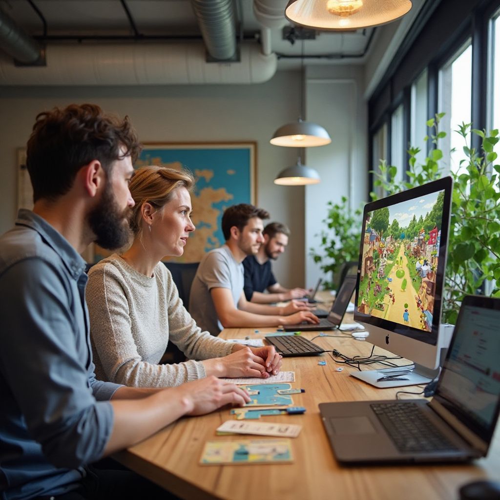 Zespół Chicken Road w biurze