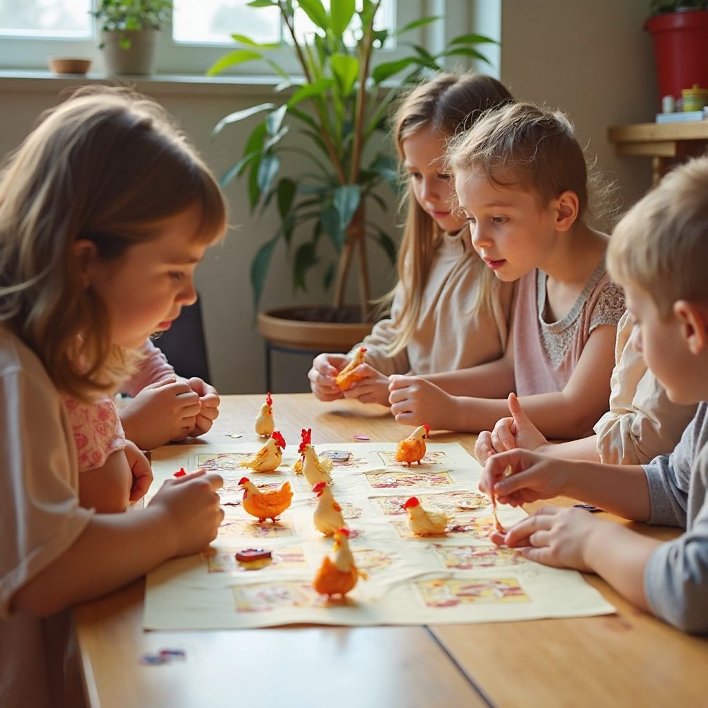 Dzieci uczące się zasad gry